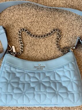 kate spade Quilted Light Blue Shoulder Crossbody with Chain Strap